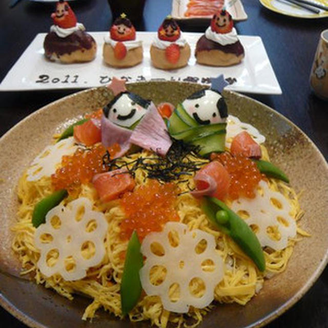 ひな祭り☆簡単ひなまつりデザート☆ちらし寿司