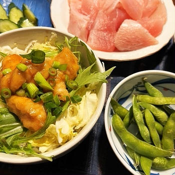 朝から緊急事態&照り焼きキャベツのっけ丼