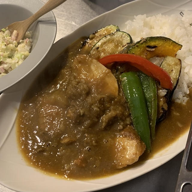 冷凍カレーで焼き野菜たっぷりのスープカレー