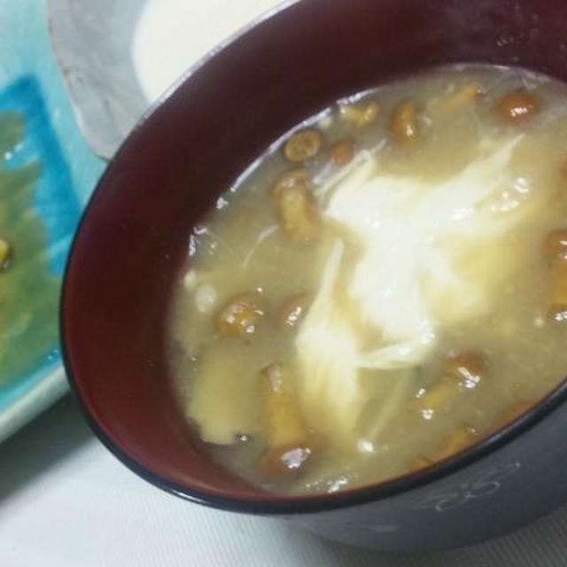 昨日の夕ごはんから～生湯葉入りキノコ汁とえのきステーキ　（キッチン　ラボ）