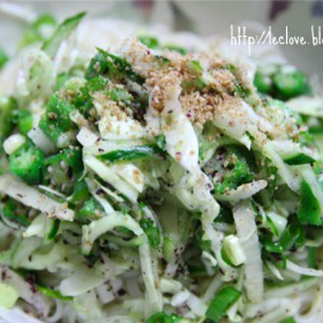 千切り野菜のゆかり和えそうめん
