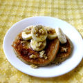 蜂蜜とバナナのパンケーキ。