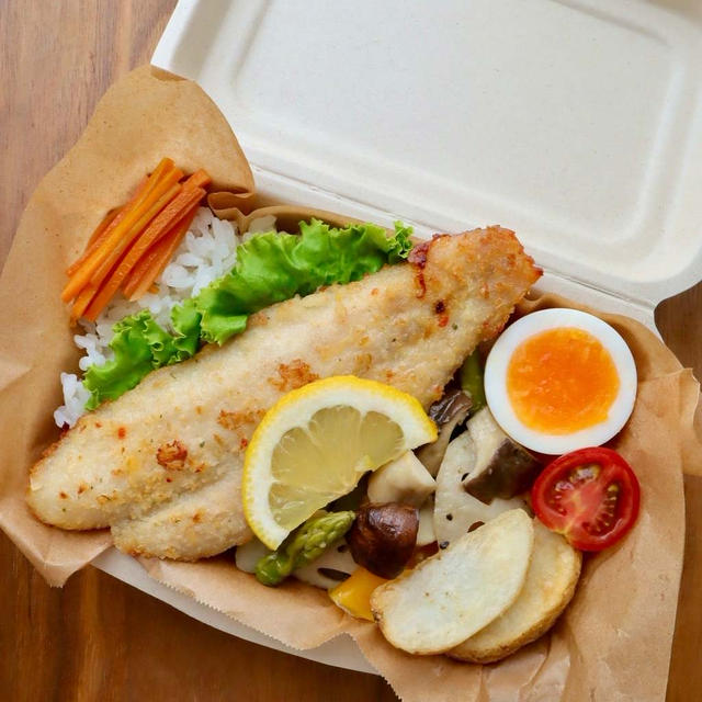 夢のような機能がついたレンジで作る【ヘルシー白身魚のパン粉焼き弁当】#シロカ#簡単