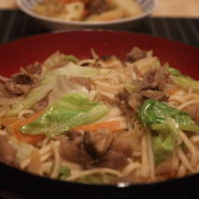 すき焼き風焼うどん