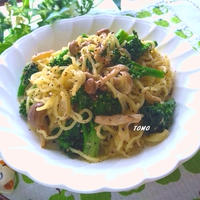春休みお助けランチ♪牛乳で！ブロッコリーとツナ缶のクリーミー塩焼そば