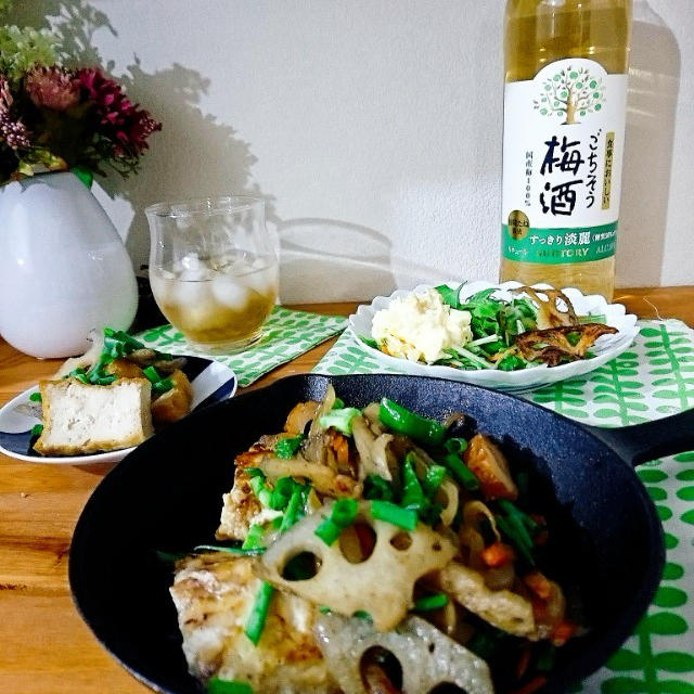 ごちそう梅酒　すっきり端麗とさばの野菜のせ