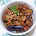 夏野菜と豚肉の甘味噌丼