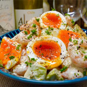【レシピ】海老とアボカドと半熟卵のオイマヨサラダ