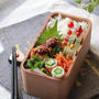 茄子の挟み揚げとピーマンの塩昆布炒め弁当
