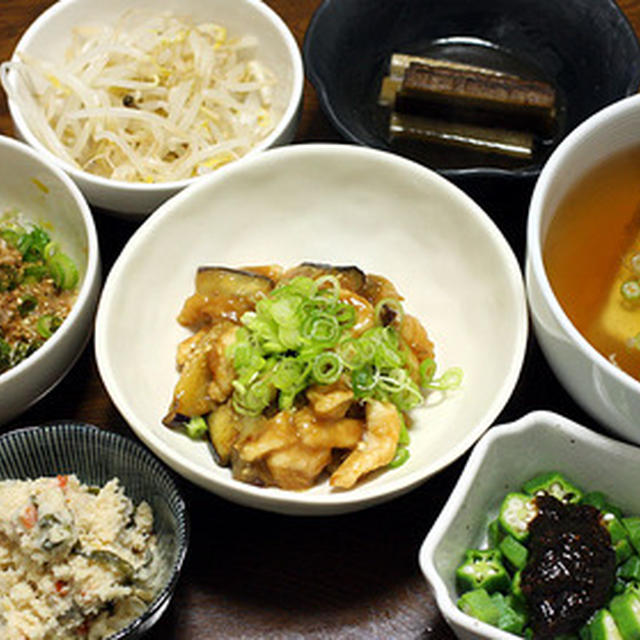 鶏となすびの味噌炒め煮