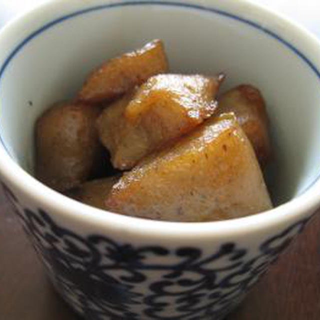こんにゃくの香味黒酢醤油炒め