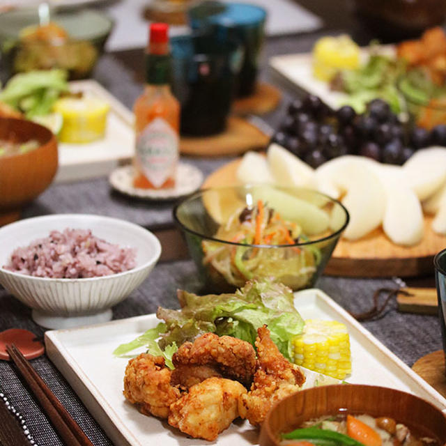 【献立】芋煮と唐揚げとばあやと作り置きの意味。