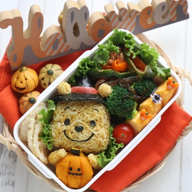 プーさんのハロウィン弁当＊キャラ弁[高速動画あり]