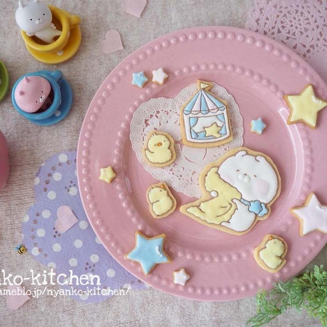 ちびちびうさまる(๑⃙⃘´∞`๑⃙⃘)のアイシングクッキー♡