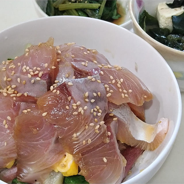 漬け時間１０分☆胡麻ダレ漬けの海鮮丼