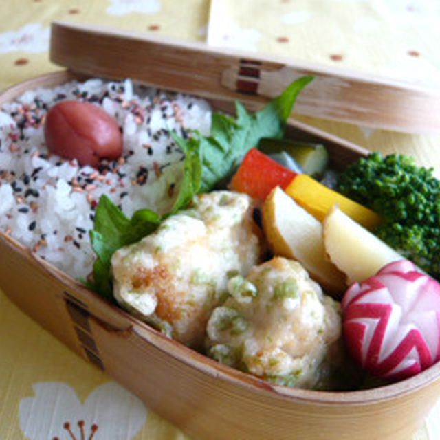 鶏天のお弁当☆+゜