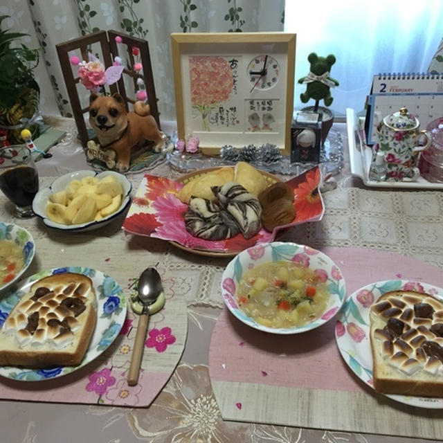 マシュマロチョコトーストでブランチ