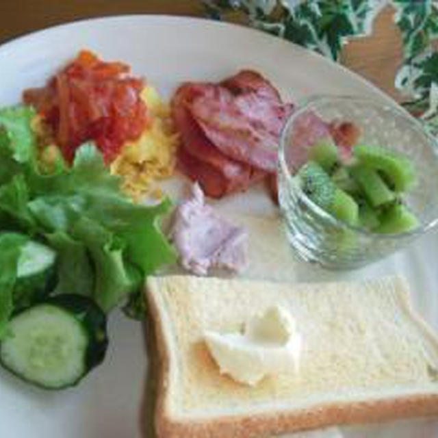 クリームチーズトーストDE♪ワンプレートの朝ご飯。。♪＆バトン☆