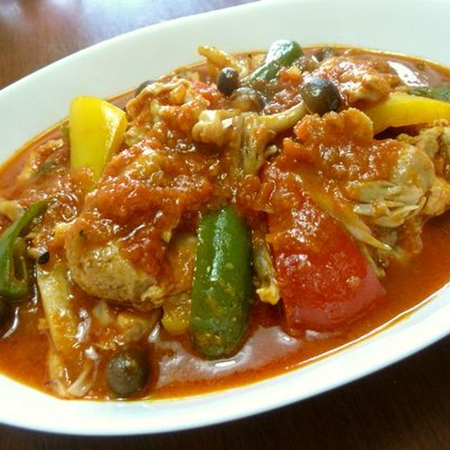 【簡単レシピ】鶏肉と野菜のトマトソース煮込み♪