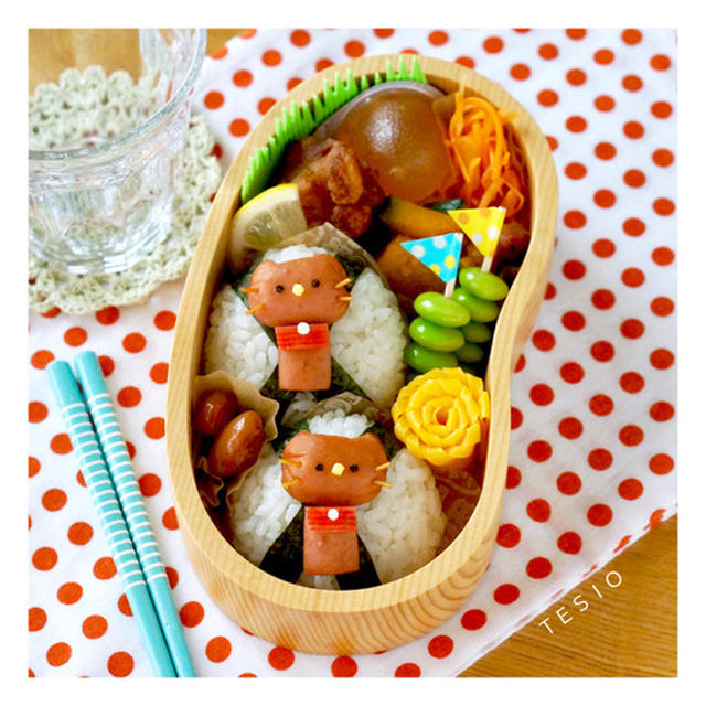 ねこちゃんソーセージおにぎり弁当♪キャラを崩さないコツ
