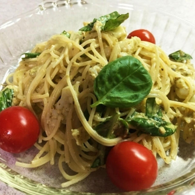 庭のバジルでパスタ＆のんちゃん・れお君ママの料理♪