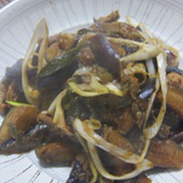 「豚肉と茄子のコチュ炒め」