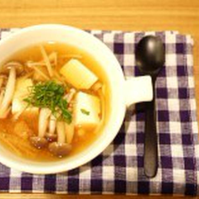 きのこと明太子のスープ