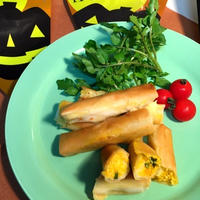 ほんのり甘いかぼちゃと豆腐とチーズの春巻き