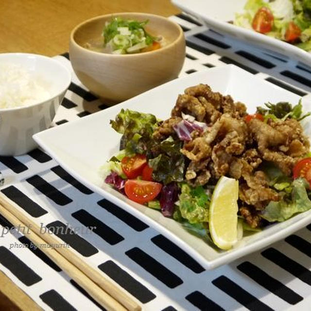 豚肉のから揚げ　からし風味。。。