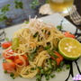 カフェ風★トマトとじゃこの冷製夏パスタ【レシピ】