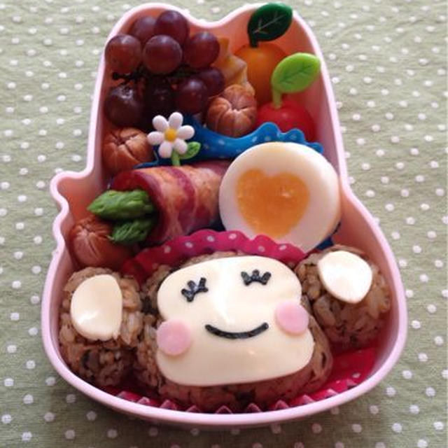 【お弁当】おさるのミミちゃん＊