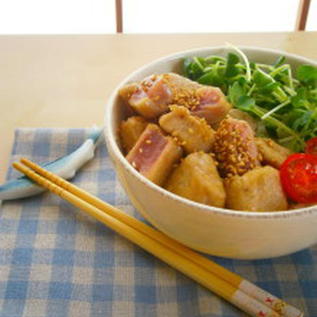 レシピ　カフェ風エスニックまぐろ丼