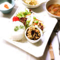 【　スパイシーな 野菜とひき肉のカレー炒め　】