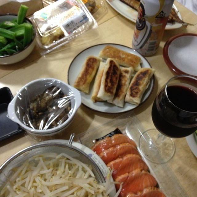 サーモンのタタキで晩酌