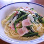 ほうれん草とベーコンのクリームパスタ