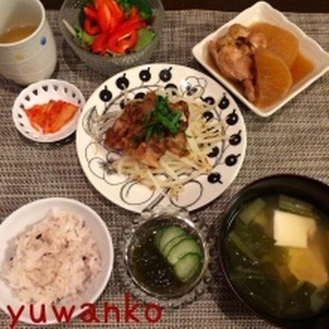 もやしのカリカリ豚のっけ。