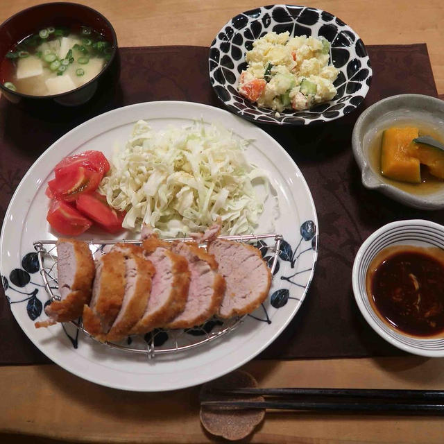 おうちヘレカツの晩ご飯　と　我が家のススキ♪