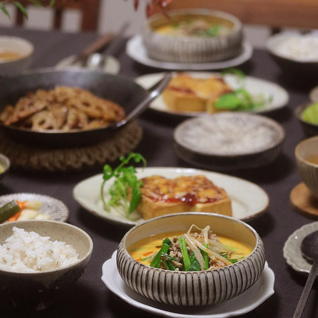 【献立】大根の坦々スープと、根菜の甘辛酢胡麻がらめと、絹揚げバーグと。～こんな時、どうします？～