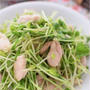 豆苗と鶏の花椒塩炒め