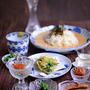 「稲庭うどんと帆立と三つ葉の掻揚げ」