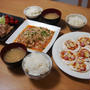 昨夜は豚肉の黒コショウ焼きと春雨と鶏ひき肉のピリ辛炒めなど