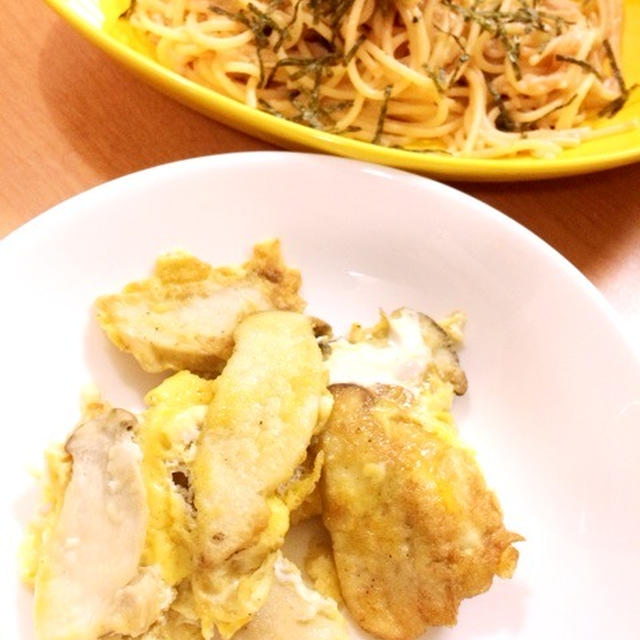 エノキ入り明太子スパゲティ