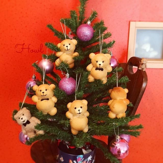 tedパンでクリスマスツリー♡オーナメント風