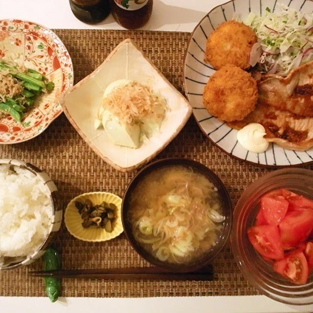 生姜焼き＆コロッケとか