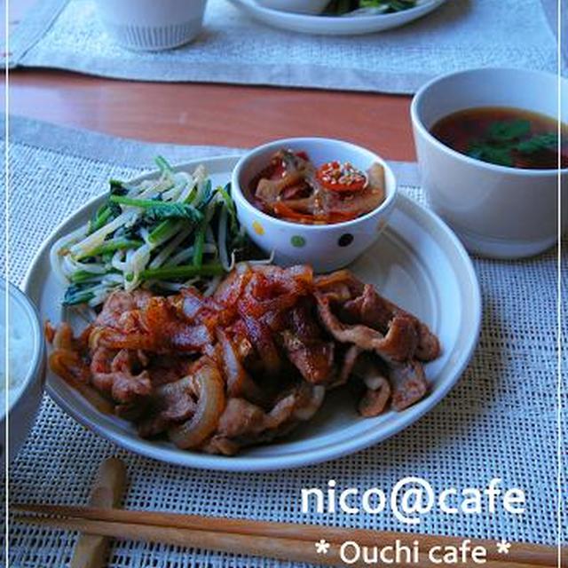 生姜焼き定食風でランチ?♪