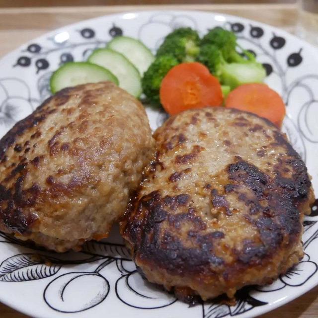 わさび醤油て食べる豆腐ハンバーグ、昨日の晩ごはん#私のごはん