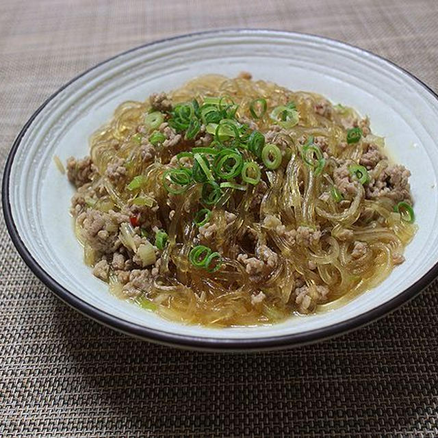 春雨とひき肉のピリ辛炒め煮