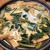 小松菜と薄揚げの玉子とじ　お一人様陶板でそのまま食卓へ
