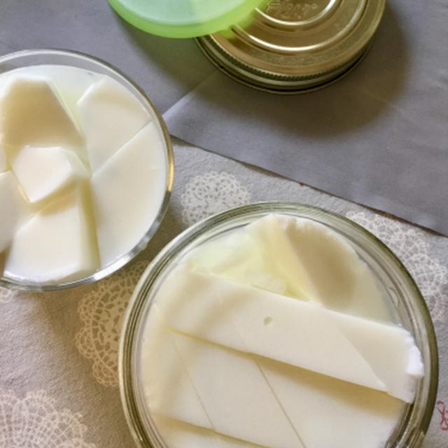 杏仁豆腐風の牛乳寒天