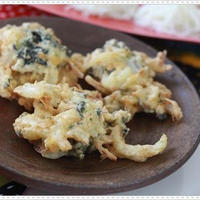 乾物で♪新玉ねぎと小えびと海苔のかき揚げのランチ☆